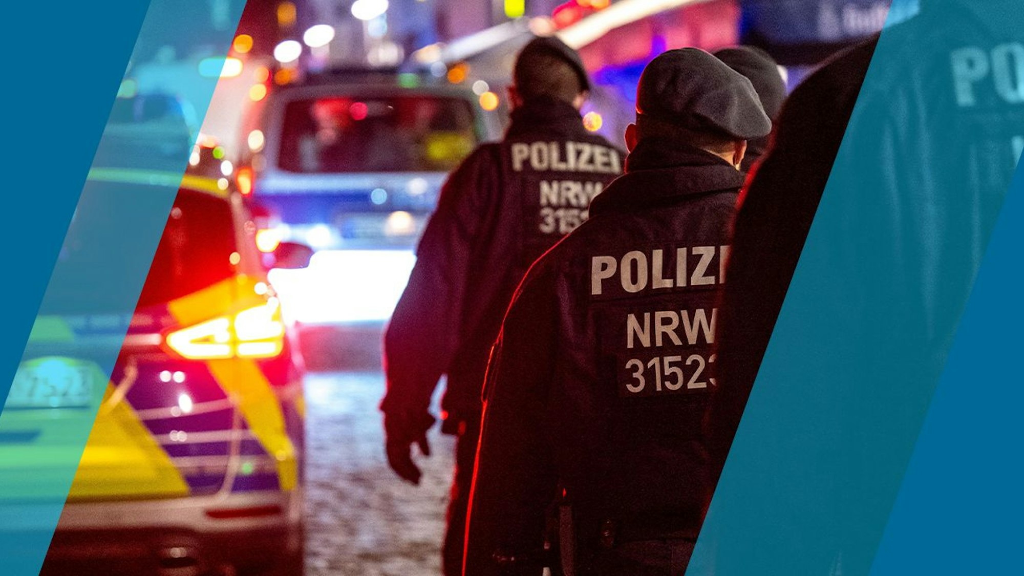 Symbolbildoptik, Symbolbild, Nacht, Polizei, Einsatz, Hundertschaft, Kriminalität