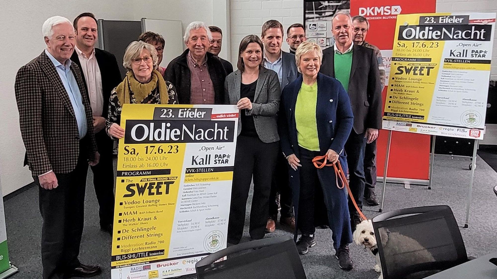 Bei einer Pressekonferenz in Kall berichteten die Organisatoren über das Programm der Oldie-Nacht.