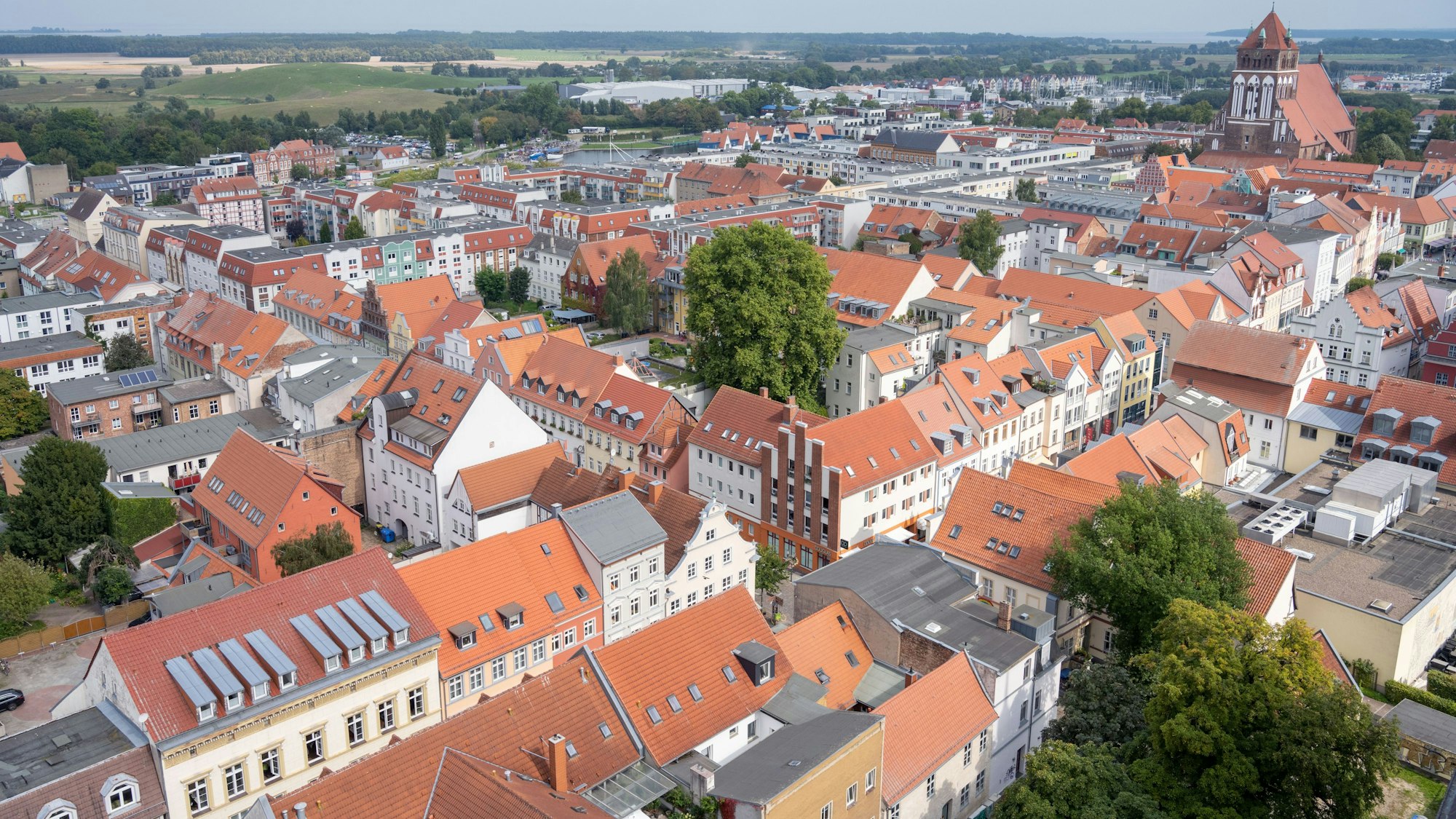 Blick über die Altstadt von Greifswald.