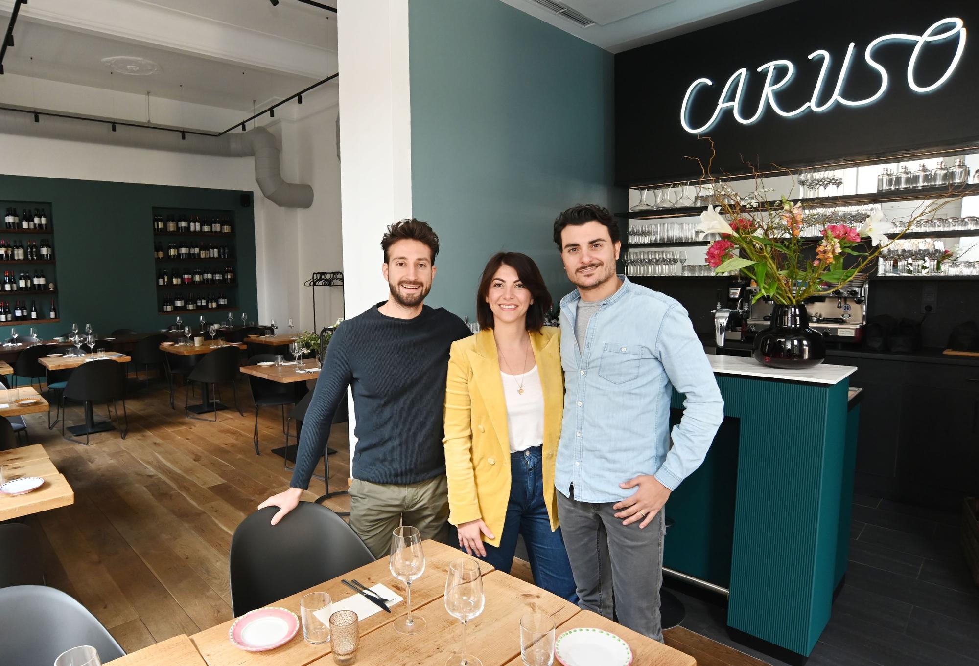 Emanuele Barbaro, Anna Siena, Marcello Caruso in ihrem Restaurant im Agnesviertel (Archivfoto)