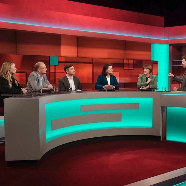 Aimée van Baalen (v.l.n.r.), Sven Plöger, Konstantin Kuhle, Gitta Connemann, Hildegard Müller und Louis Klamroth