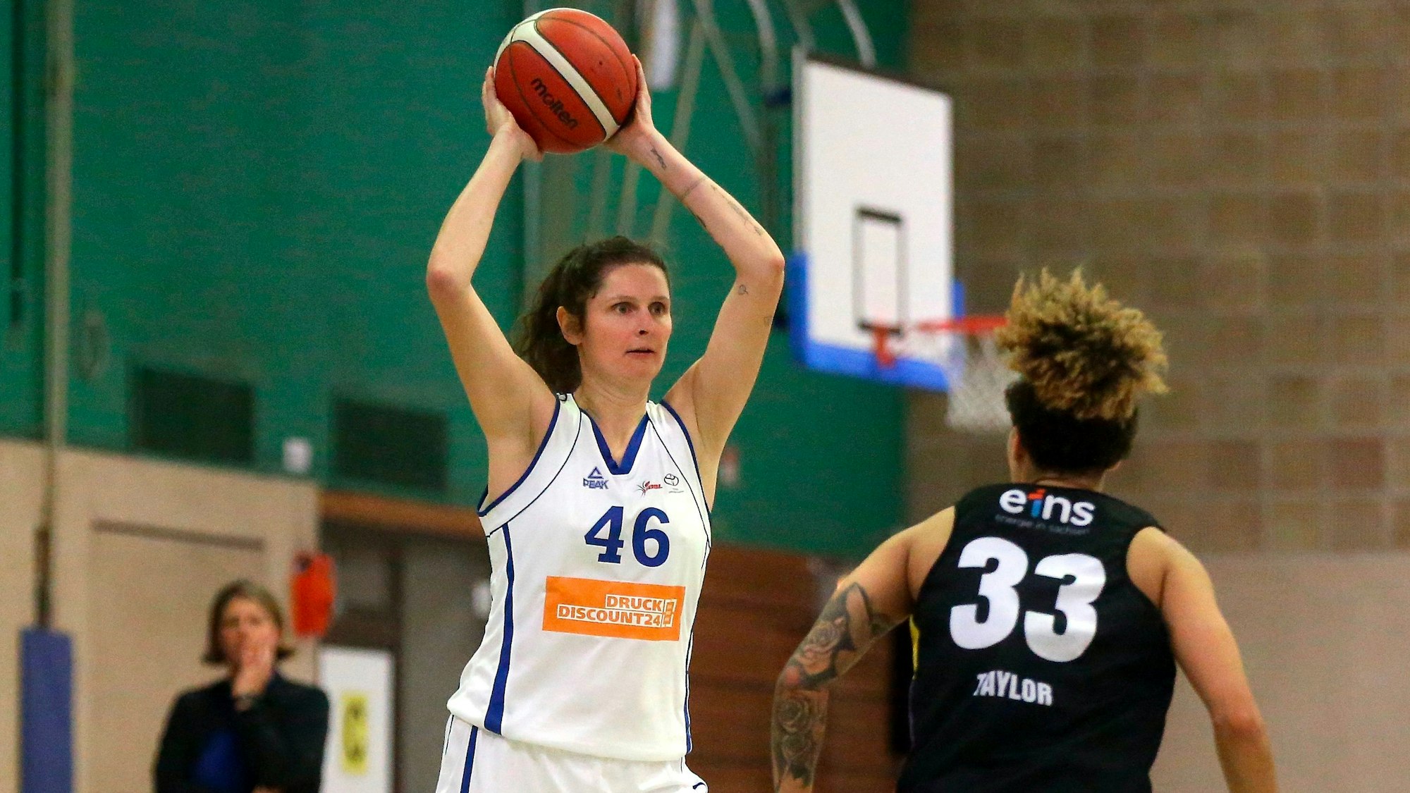 14.01.2023, Basketball-BBZ Opladen-Chemnitz
lins: Romy Bär (BBZ Opladen9
Foto: Uli Herhaus