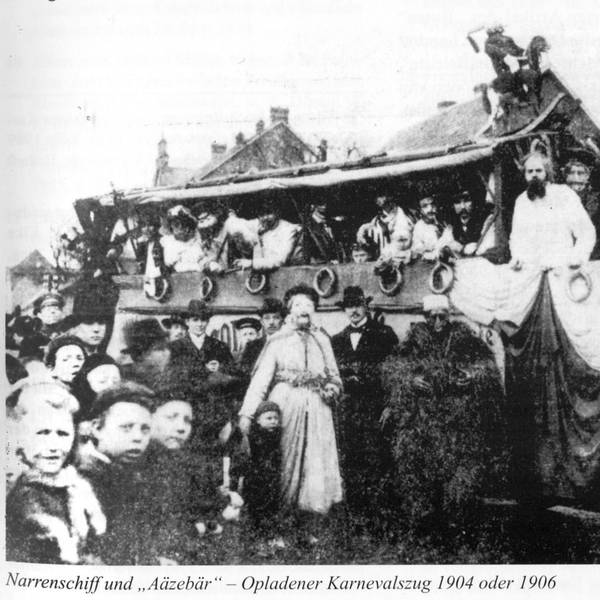 Ein Karnevalswagen in Opladen, 1904 oder 1906