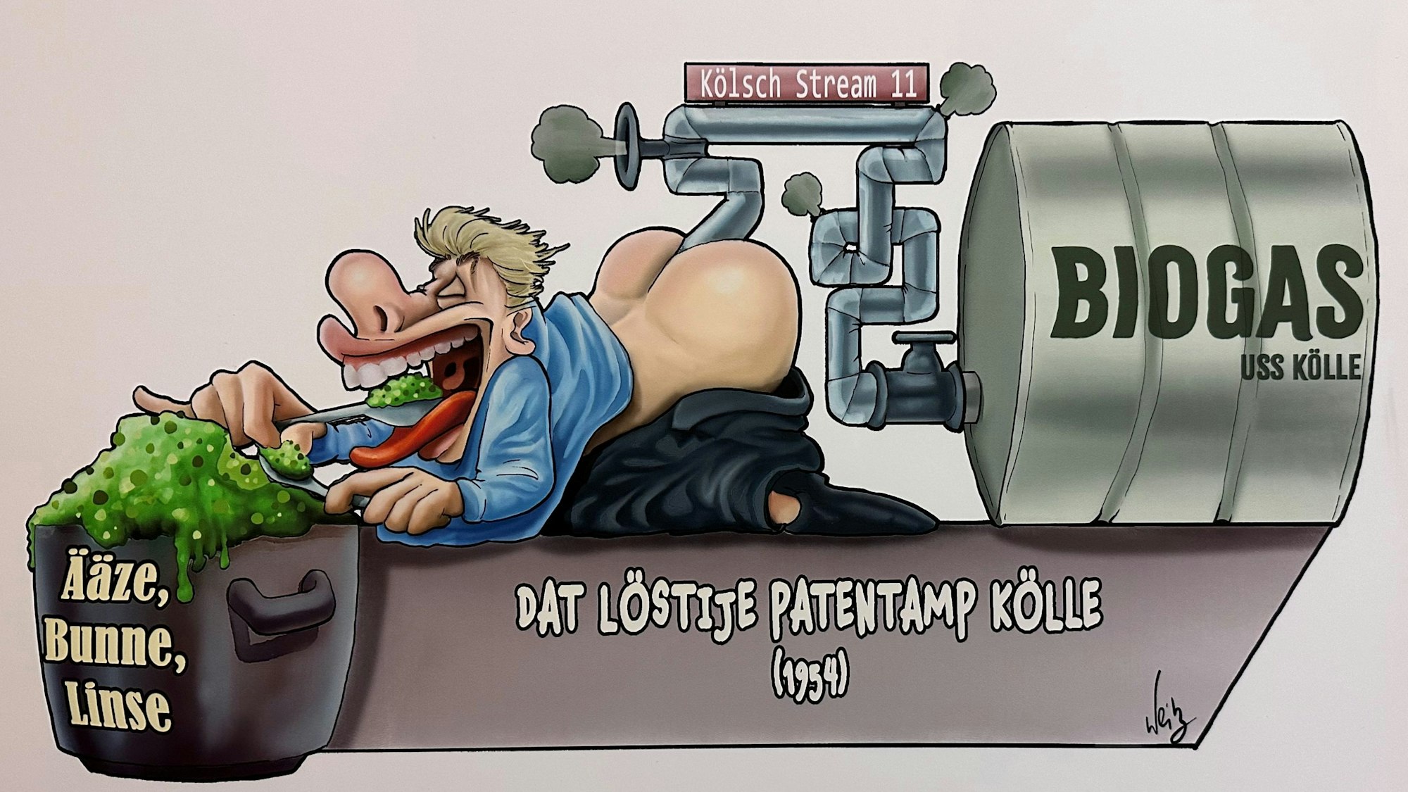 02.02.2023, Köln: Rosemmontagszug 2023, Zugleiter Holger Kirsch und einige Motive von Persiflagewagen Foto: Stefan Worring