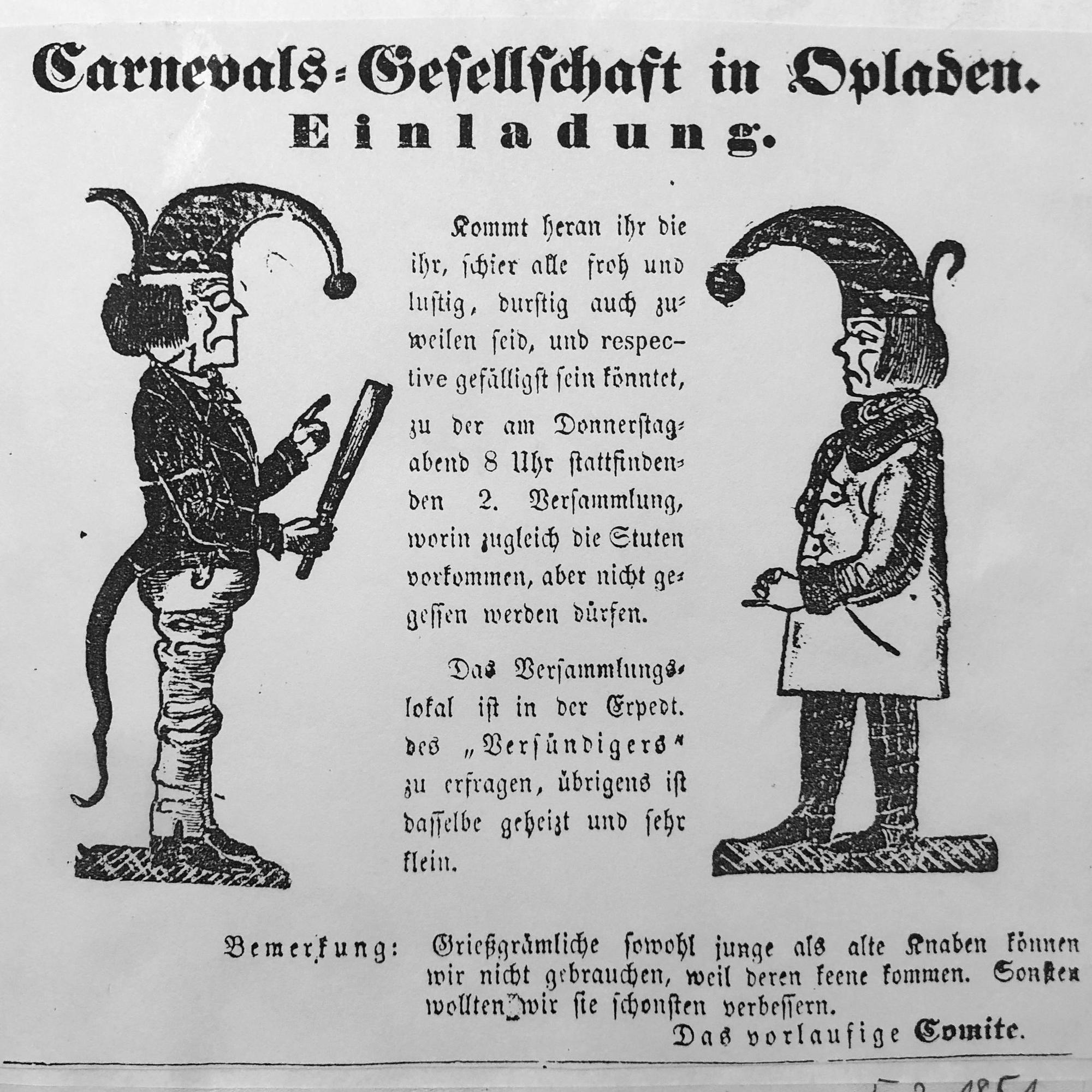 Am 5. Februar 1851 erschien diese Annonce in einer Opladener Zeitung.