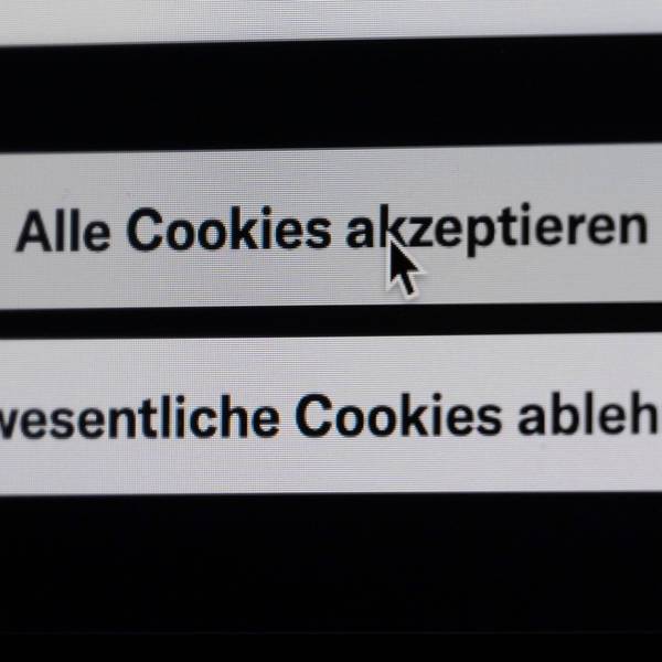 Schaltfläche zum Akzeptieren von Cookies auf einer Website.