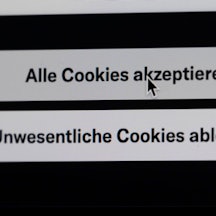 Schaltfläche zum Akzeptieren von Cookies auf einer Website.