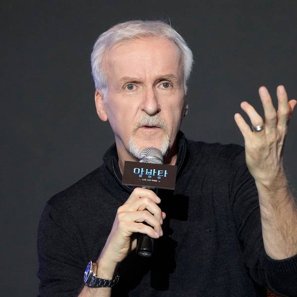 Regisseur James Cameron spricht während einer Pressekonferenz in Seoul.