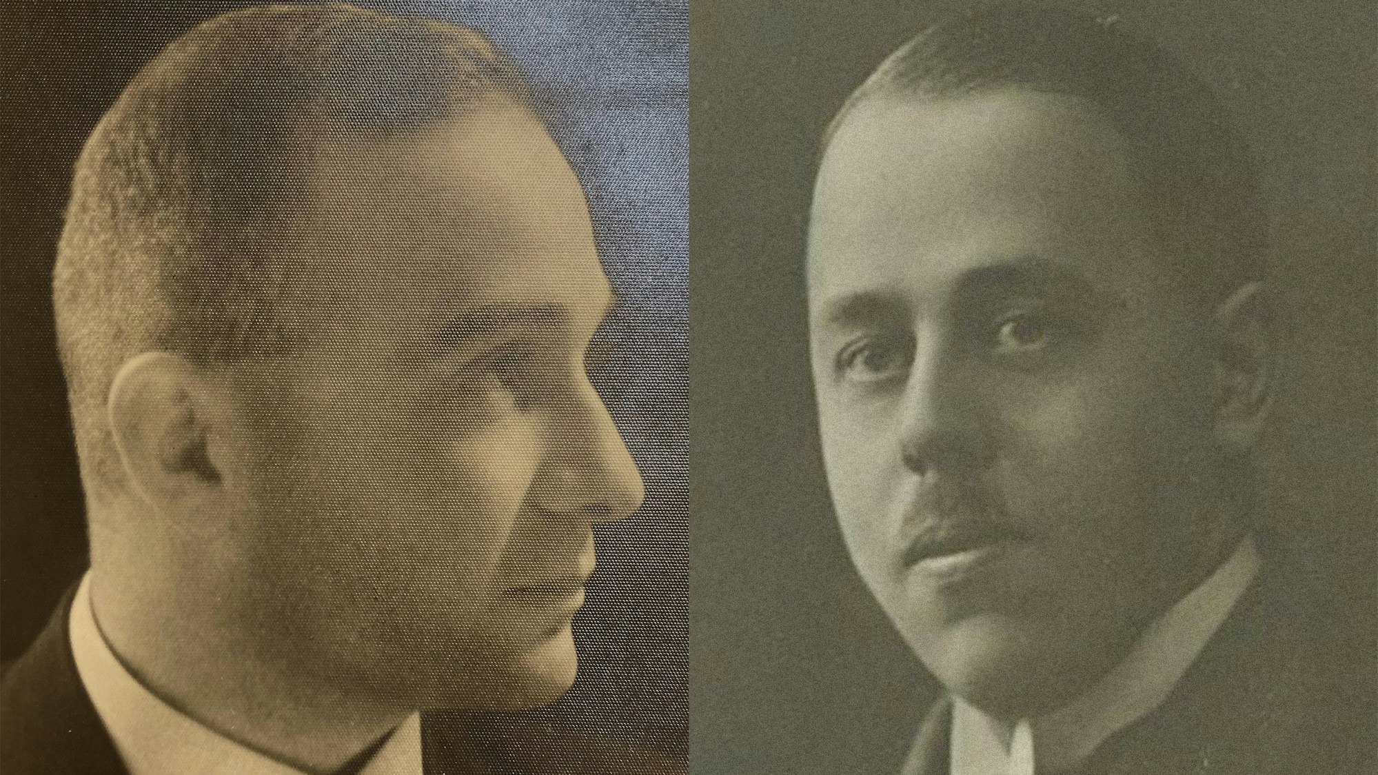 Der Mörder und sein Opfer: Die Porträtfotos zeigen Hannes Miebach und den rheinischen Separatisten Josef Smeets.