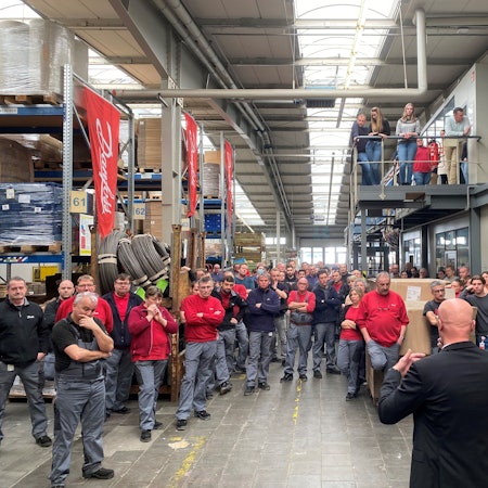 Betriebsversammlung bei Danfoss in Lohmar.