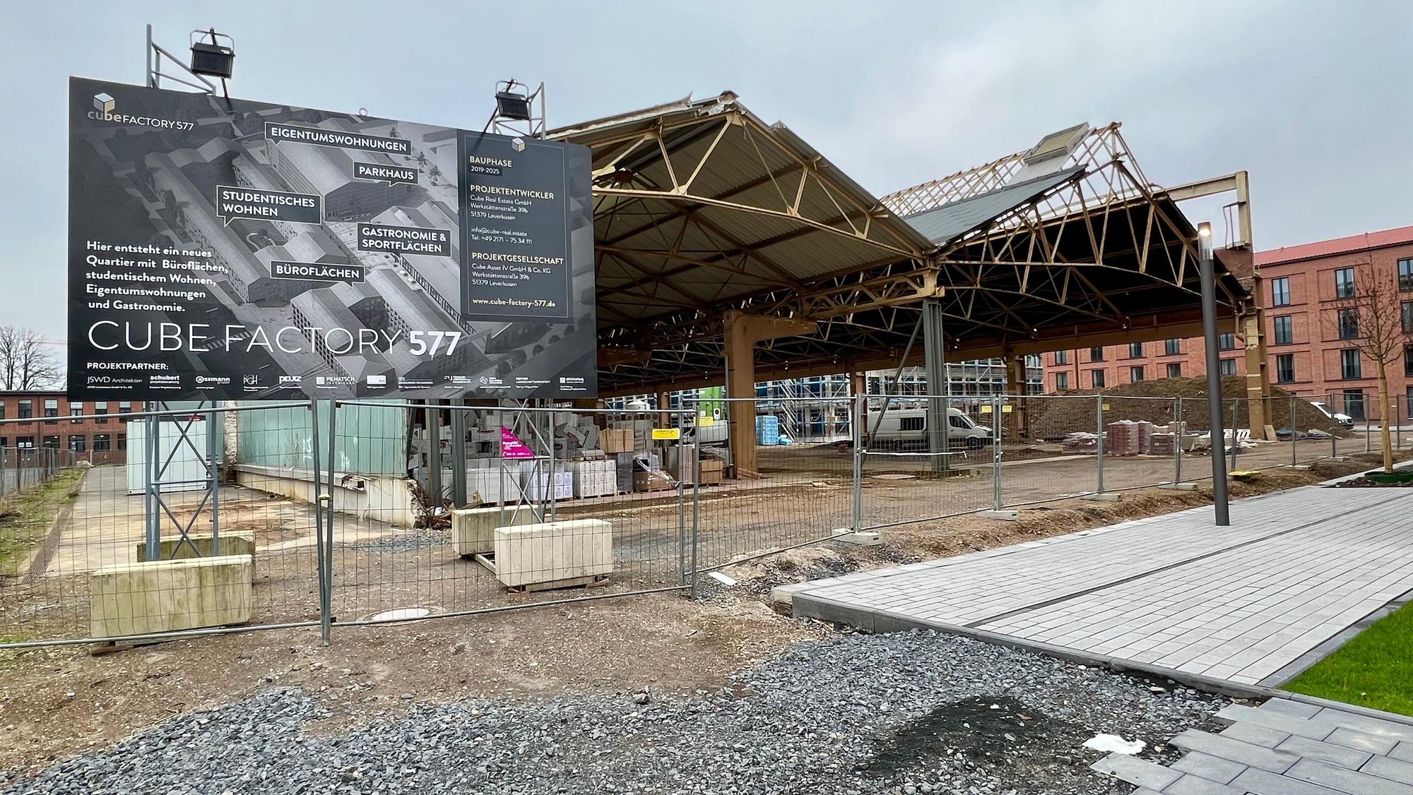 Baustelle der Cube Factory in der Neuen Bahnstadt Opladen