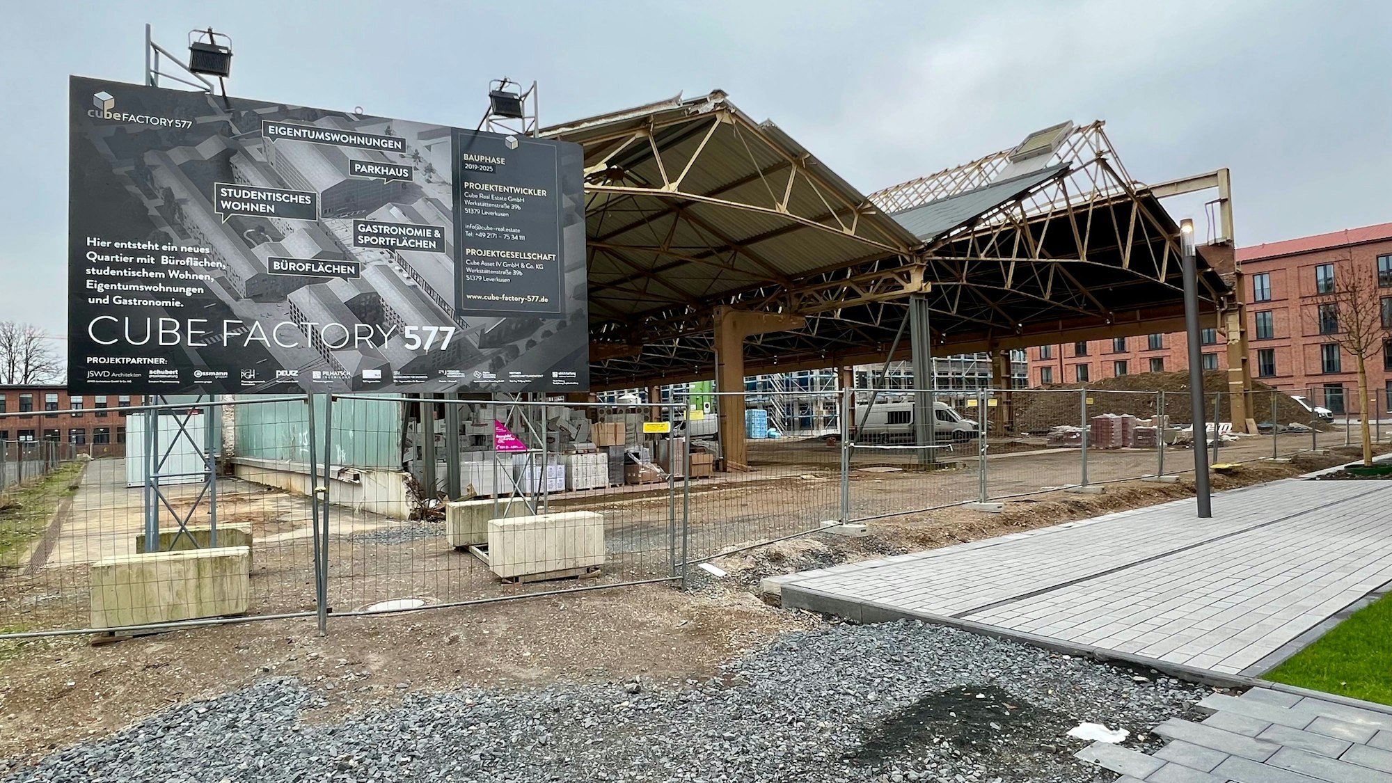 Baustelle der Cube Factory in der Neuen Bahnstadt Opladen