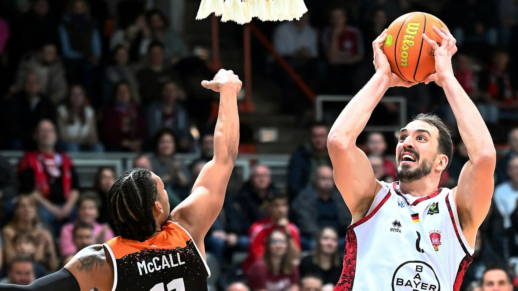 28.01.2023,-Basketball-Bayer Giants-Schwenningen
rechts: Dejan Kovacevic (Bayer)
Foto: Uli Herhaus