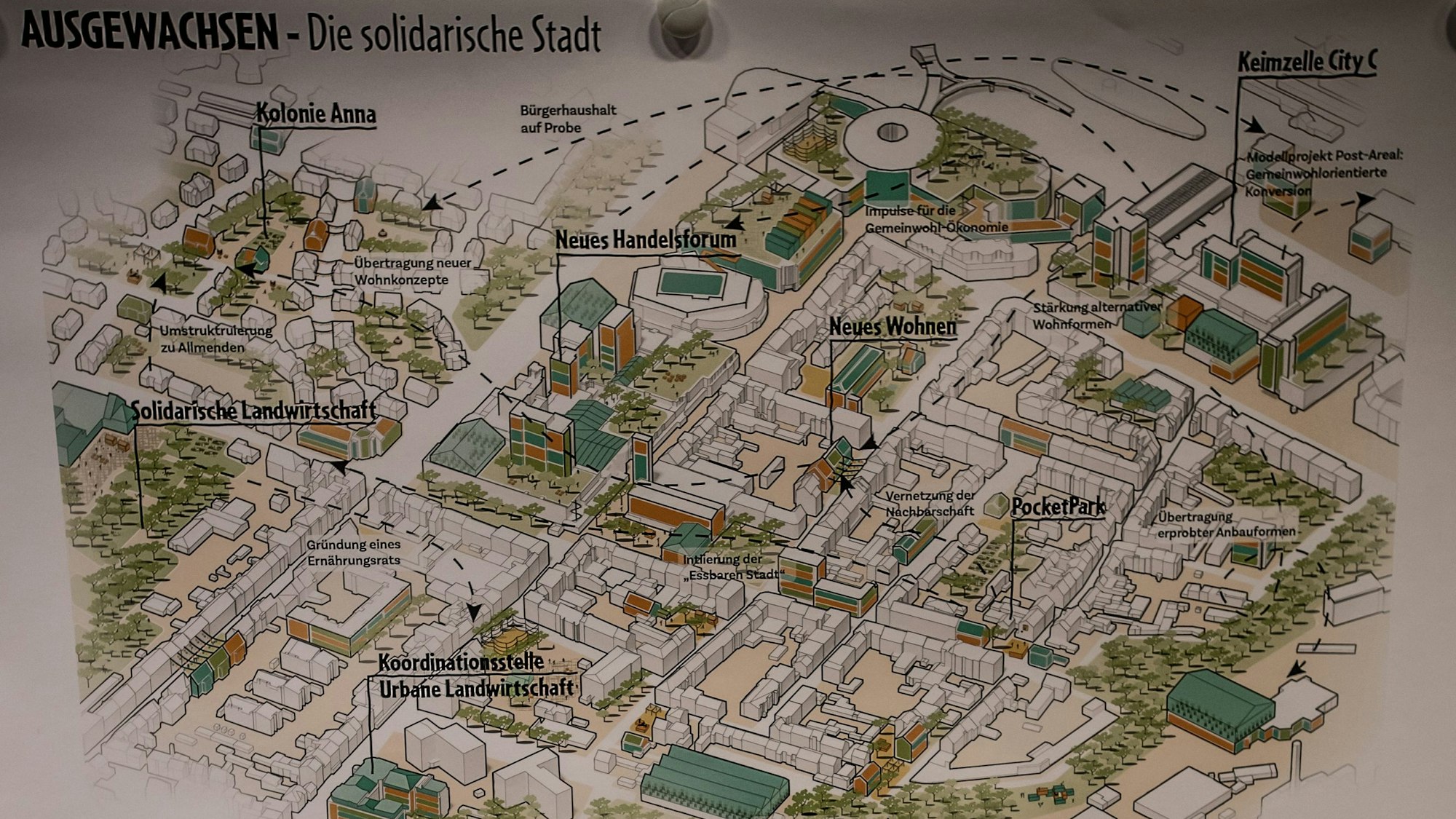 Leverkusen-Wiesdorf: Studentische Arbeiten untersuchen Entwicklungspotentiale des Stadtteils. Foto: Ralf Krieger