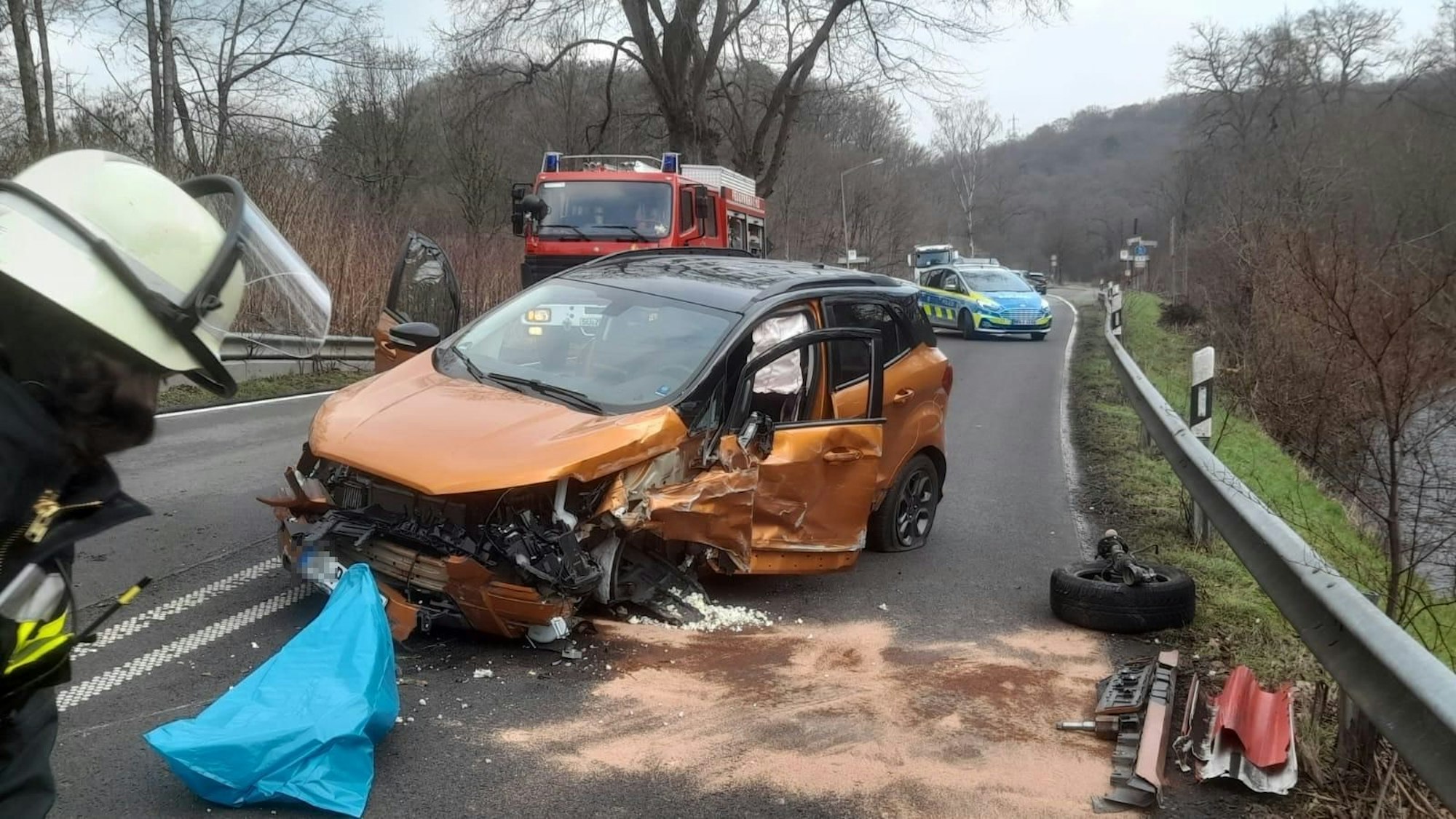 Unfall in Ruppichteroth am 10. Februar 2023.