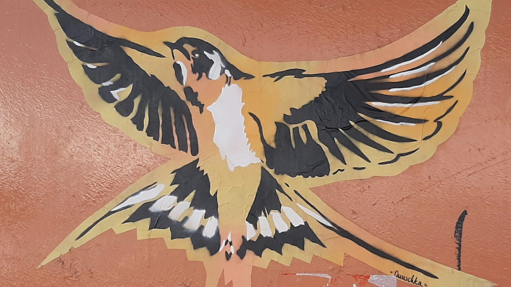 Schwalben- Kunstwerk des Künstlers Onuschka.