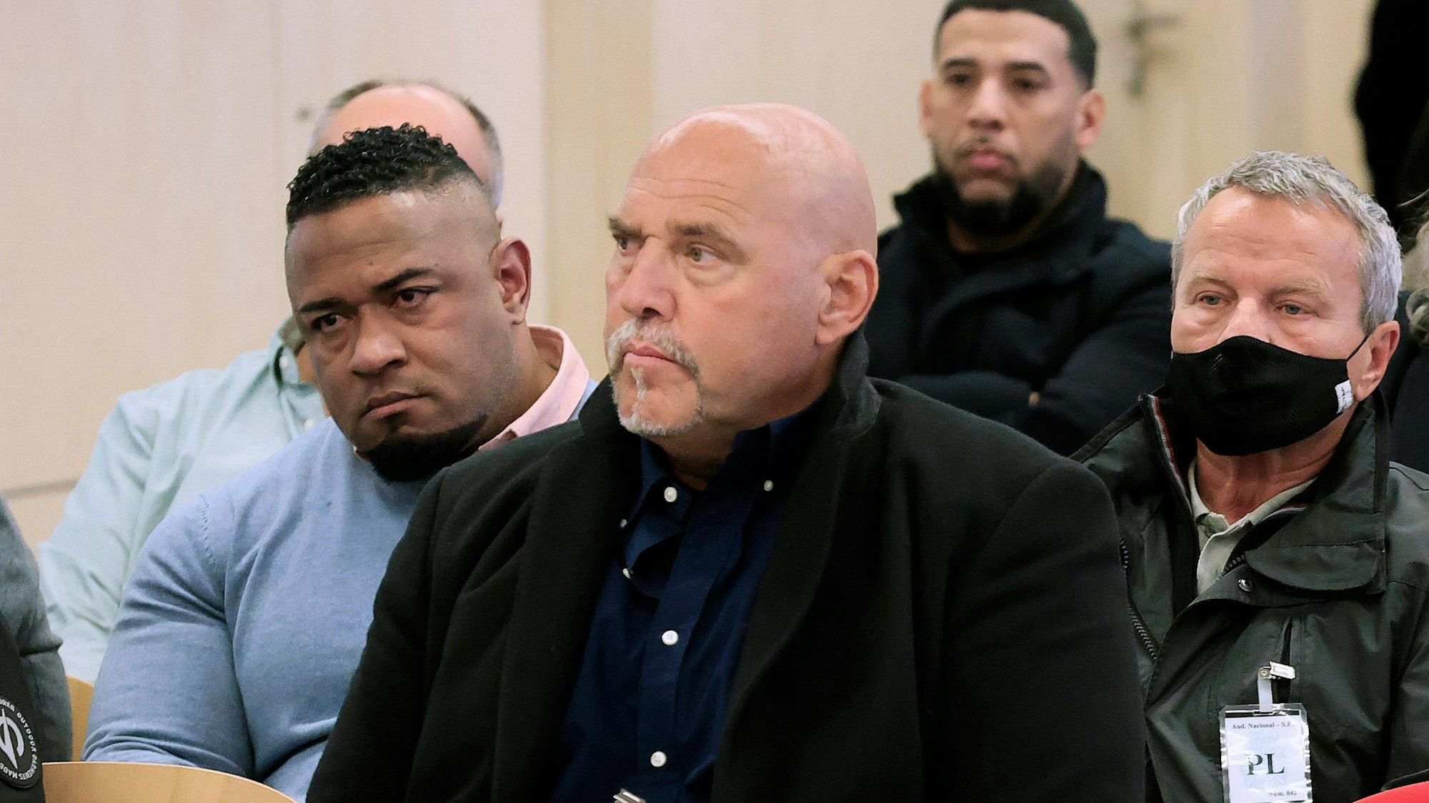 Frank Hanebuth (M), ehemaliger Rocker-Boss, sitzt in einem Gerichtssaal des nationalen spanischen Gerichtshofes.