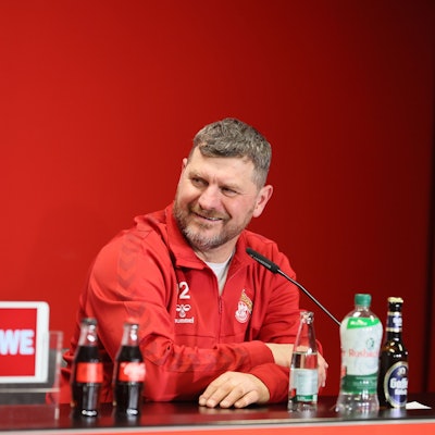 1.FC Köln vs. Eintracht Frankfurt, 20. Spieltag, 12.02.2023, 17.30 Uhr, Pressekonferenz, Steffen Baumgart (1. FC Köln), Bild: Herbert Bucco