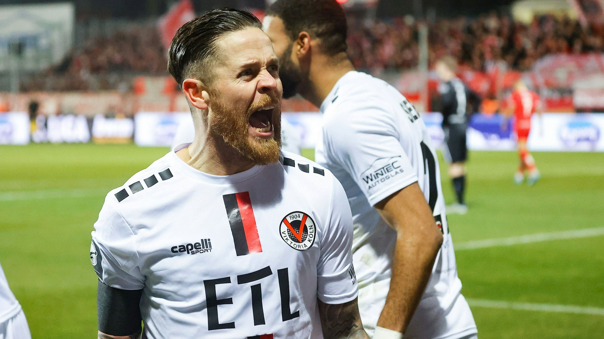 Tor fuer Koeln: Mike Wunderlich Koeln 8, Viktoria Koeln vs. Rot-Weiss Essen, 3. Fussball-Bundesliga, Fussball, 22. Spieltag, 13.02.2023, DFL REGULATIONS PROHIBIT ANY USE OF PHOTOGRAPHS AS IMAGE SEQUENCES AND/OR QUASI-VIDEO, Viktoria Koeln vs. Rot-Weiss Essen, 3. Fussball-Bundesliga, Fussball, 22. Spieltag, 13.02.2023 Koeln *** Goal for Koeln Mike Wunderlich Koeln 8 , Viktoria Koeln vs Rot Weiss Essen, 3 Football Bundesliga, Soccer, 22 Matchday, 13 02 2023, DFL REGULATES PROHIBIT ANY USE OF PHOTOGRAPHS AS IMAGE SEQUENCES AND OR QUASI VIDEO, Viktoria Koeln vs Rot Weiss Essen, 3 Football Bundesliga, Soccer, 22 Matchday, 13 02 2023 Koeln Copyright: xEibner-Pressefoto/JoergxNiebergax EP_JNL