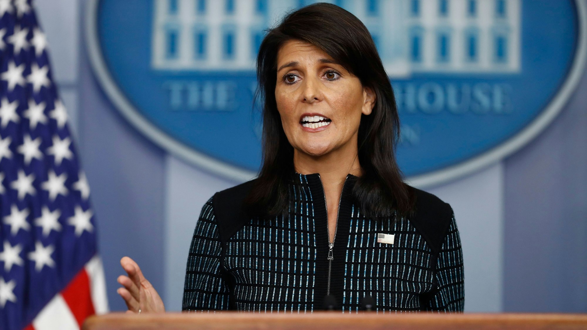 Die frühere US-amerikanische UN-Botschafterin Nikki Haley (Republikanerin)
