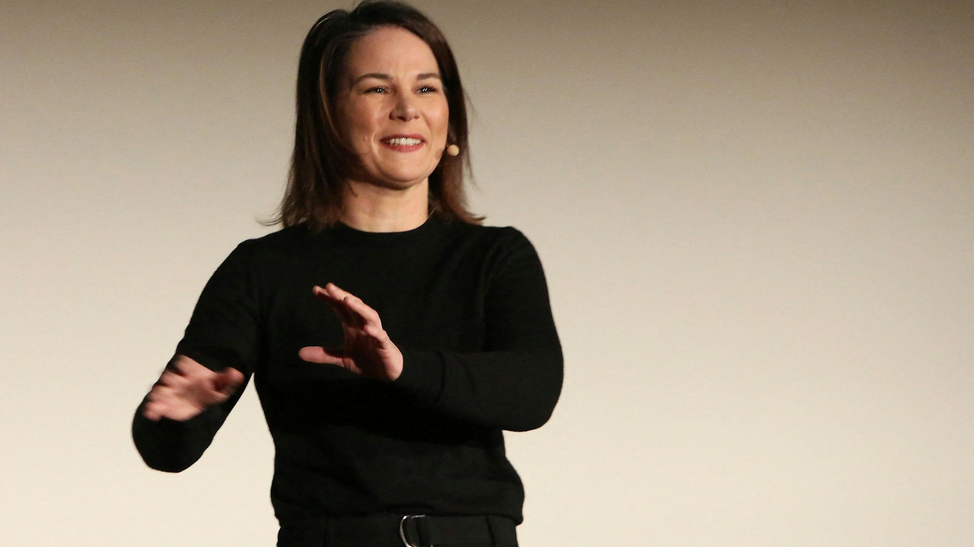 Bundesaußenministerin Annalena Baerbock (Grüne) spricht während einer Veranstaltung ihrer Partei.