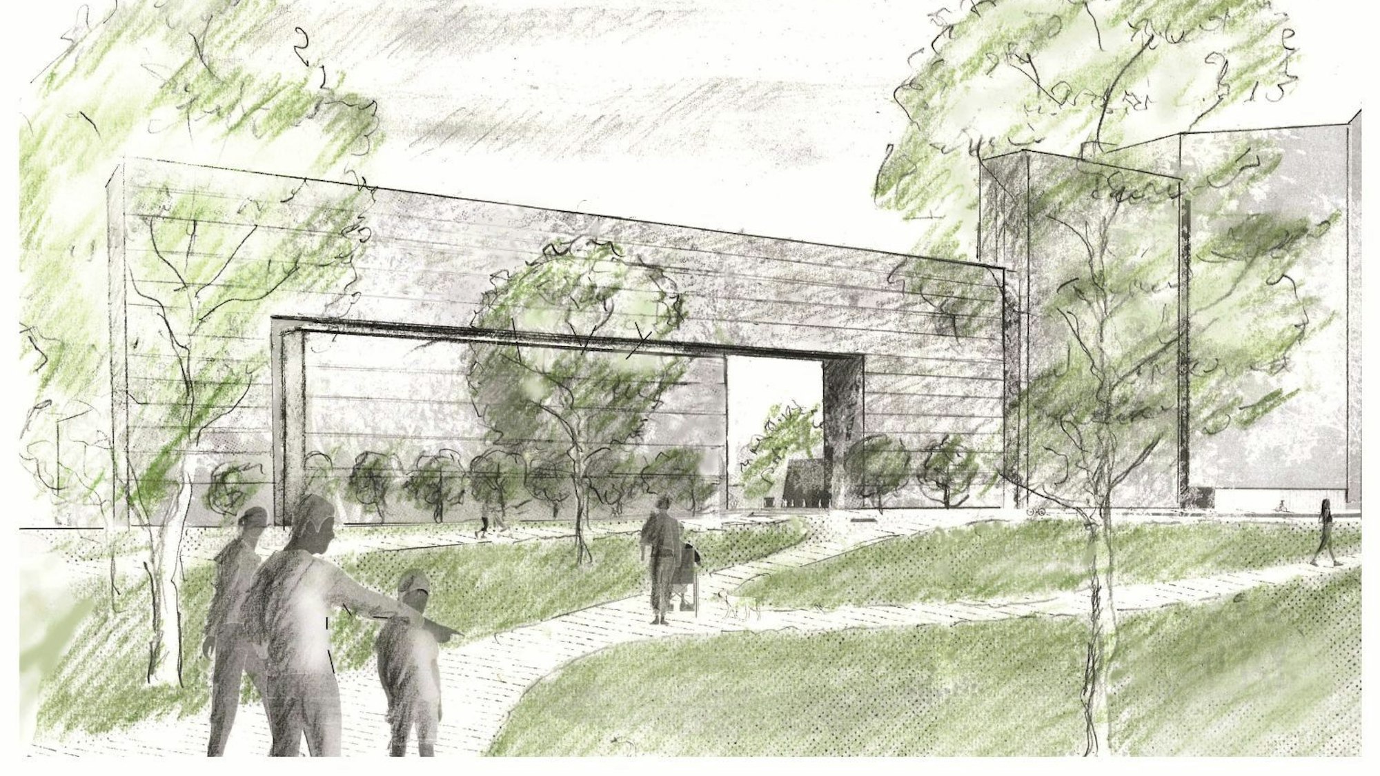 Modell für das neue Justizzentrum Köln.