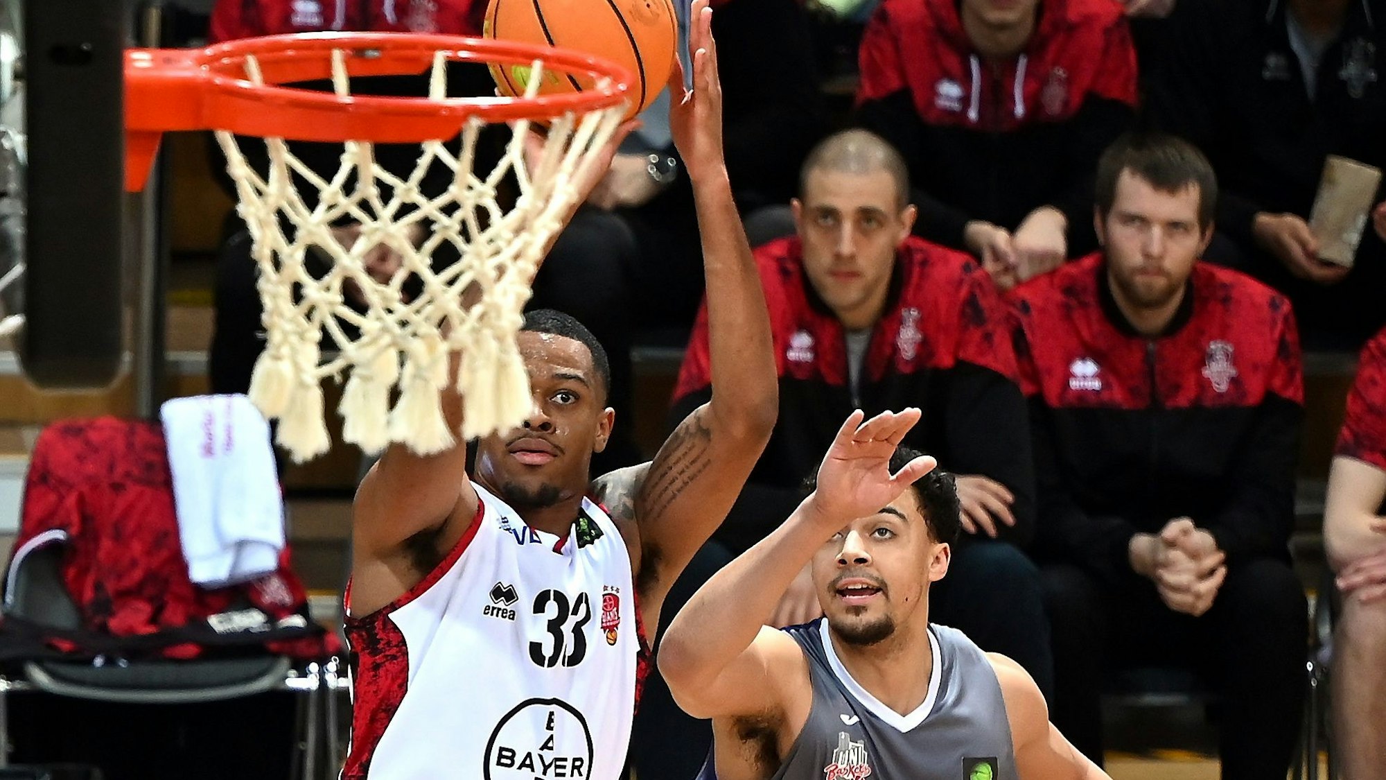 18.02.2023, Basketball-Bayer Giants-Paderborn
links: Nick Hornsby (Bayer)
Foto: Uli Herhaus