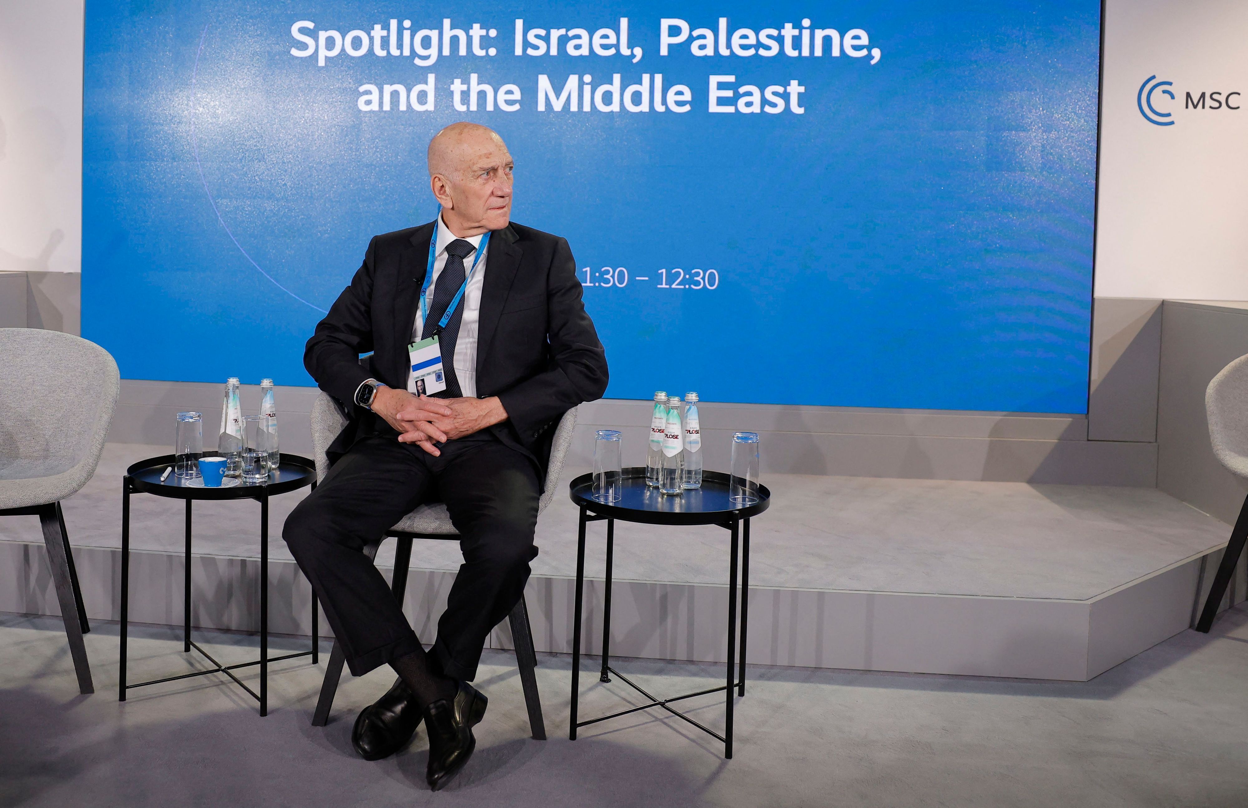 Israels Ex-Regierungschef Ehud Olmert auf der Münchener Sicherheitskonferenz.
