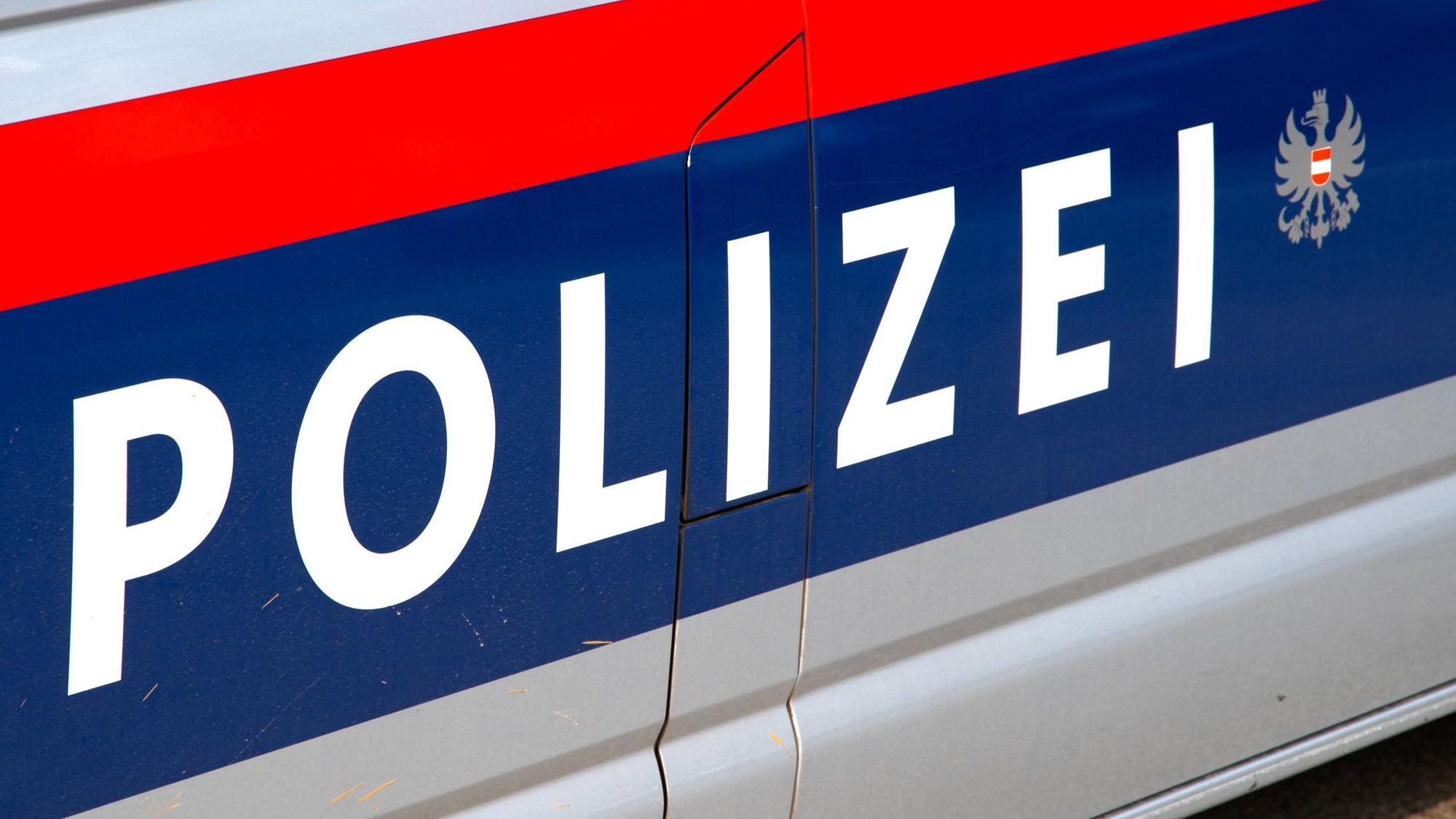 Die Tür eines Polizeiwagens in Österreich. (Symbolbild)
