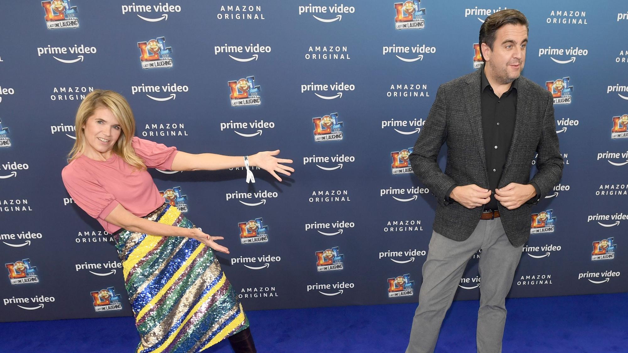 Anke Engelke (l-r) und Bastian Pastewka bei der Premiere der zweiten Staffel der Comedyshow „LOL: Last One Laughing“.