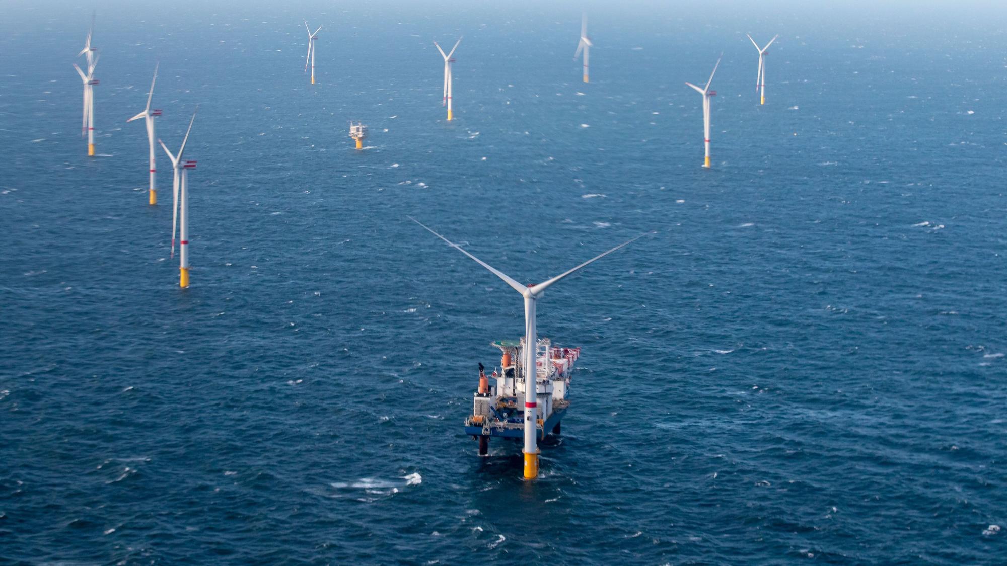 Windturbinen in der Nordsee.