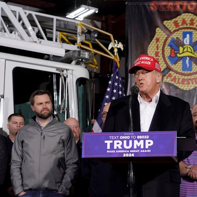Donald Trump im East Palestine Fire Department
