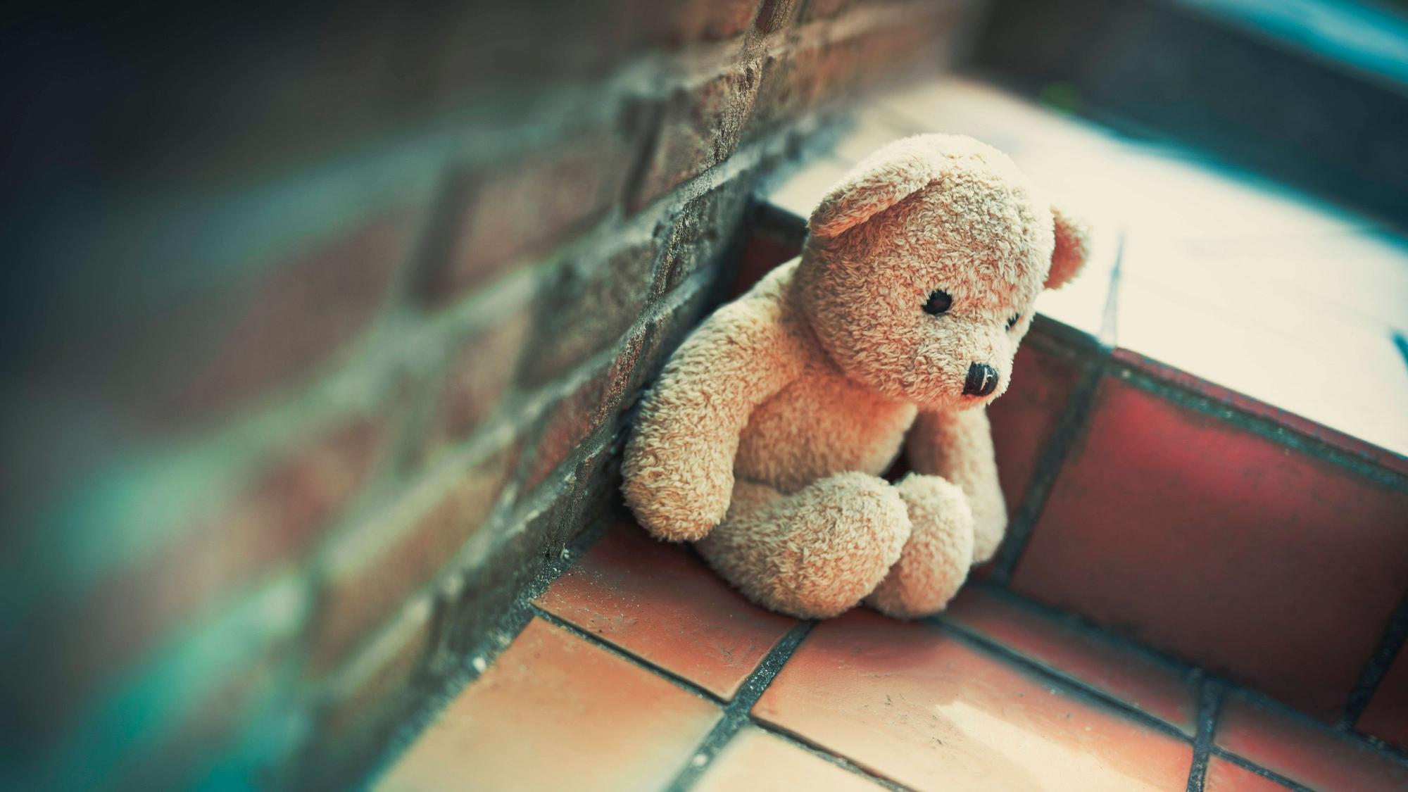 Teddy sitzt allein und traurig auf dem Boden. (Symbolbild)