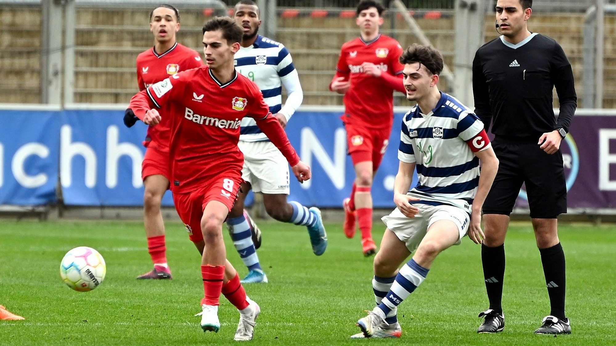 12.02.2023, Fussball-Bayer Leverkusen-MSV Duisburg
links: Matija Marsenic (Bayer)
Foto: Uli Herhaus