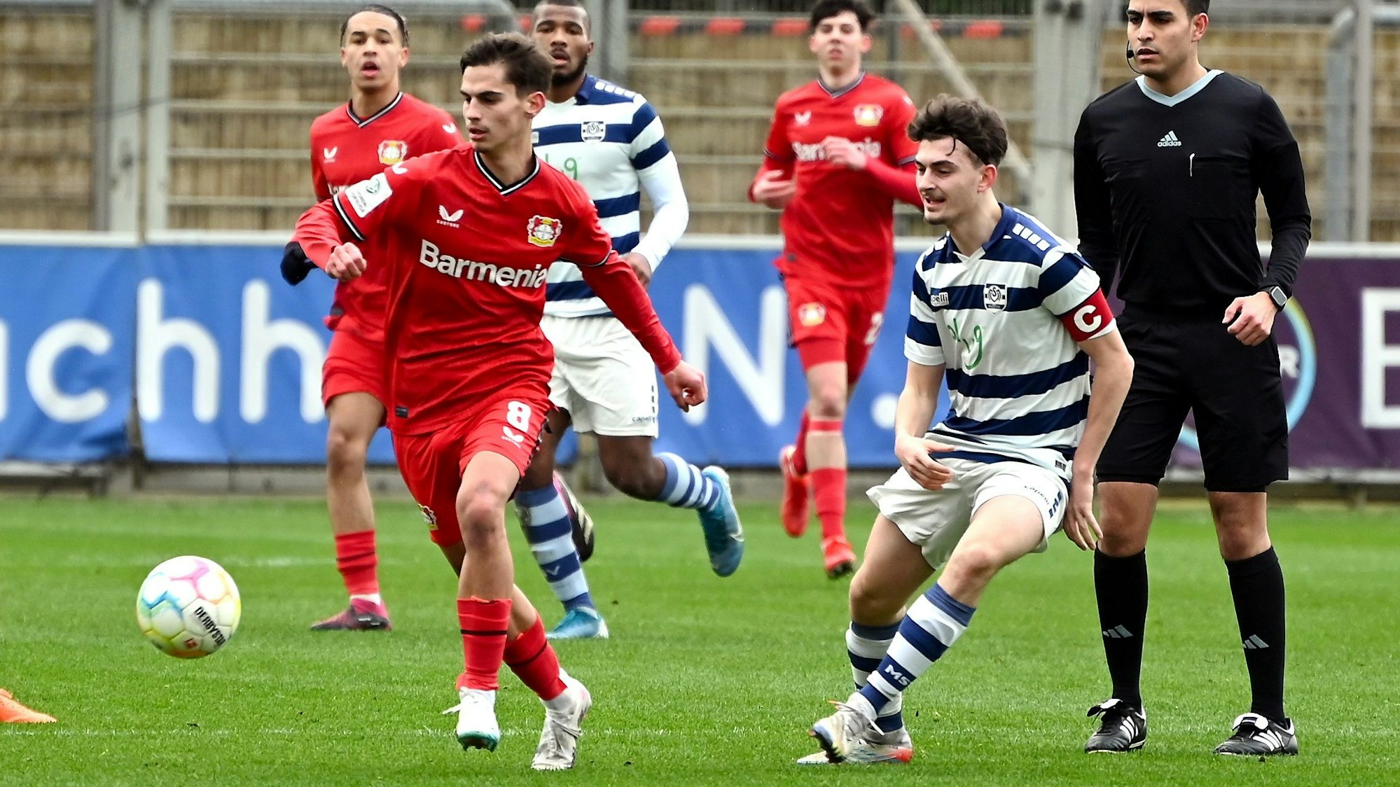 12.02.2023, Fussball-Bayer Leverkusen-MSV Duisburg
links: Matija Marsenic (Bayer)
Foto: Uli Herhaus