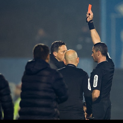 Roger Schmidt sieht die Rote Karte.