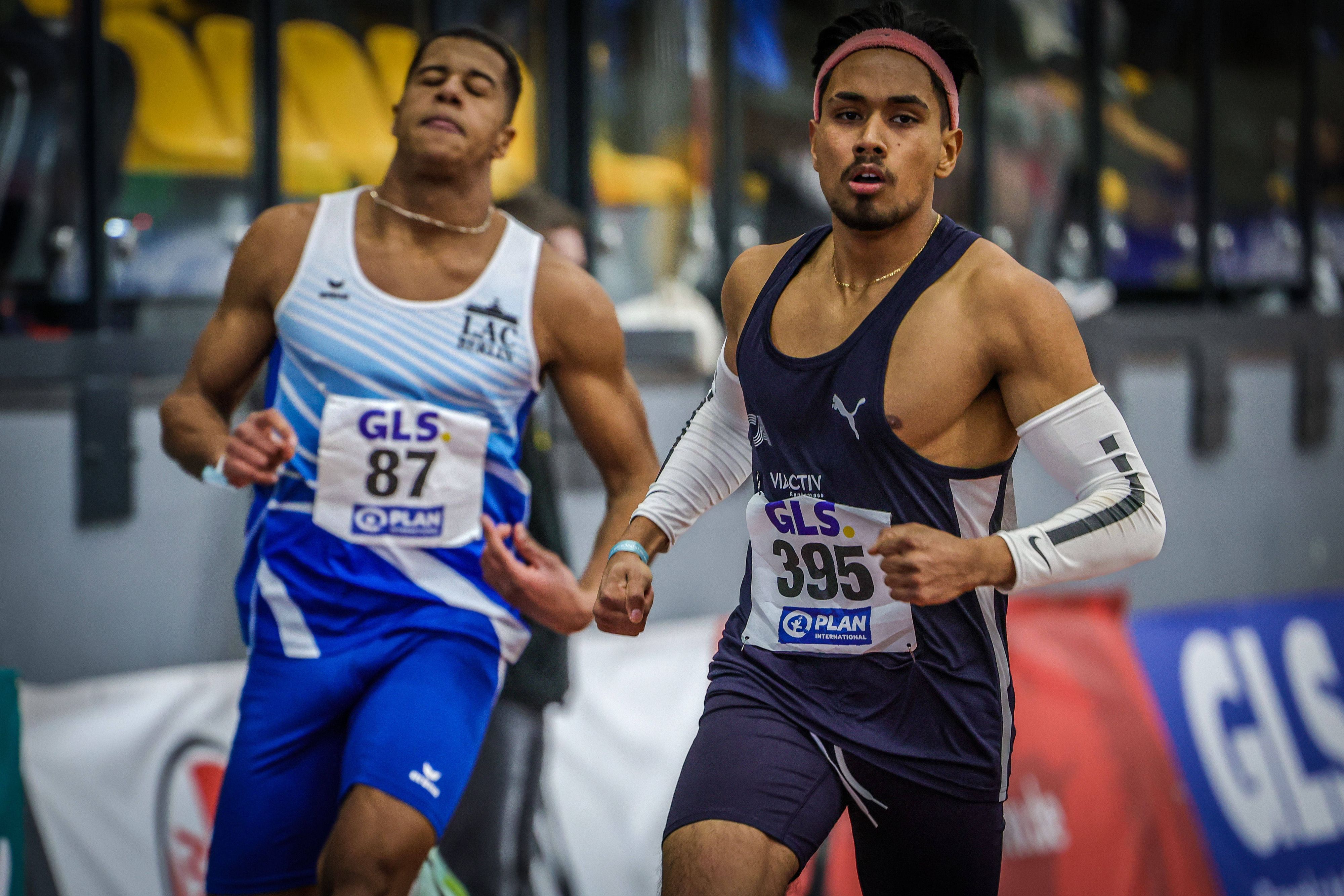 Deutsche Jugend-Hallenmeisterschaften U20 Dortmund, 26.02.2023 Luban Haque Cologne Athletics wird Deutscher Meister ueber 200m Deutsche Jugend-Hallenmeisterschaften U20 am 26.02.2023 in der Helmut-Koernig-Halle, Dortmund Nordrhein-Westfalen *** German Youth Indoor Championships U20 Dortmund, 26 02 2023 Luban Haque Cologne Athletics becomes German Champion over 200m German Youth Indoor Championships U20 on 26 02 2023 in the Helmut Koernig Hall, Dortmund North Rhine Westphalia Copyright: xBEAUTIFULxSPORTS/B.Hoffmannx