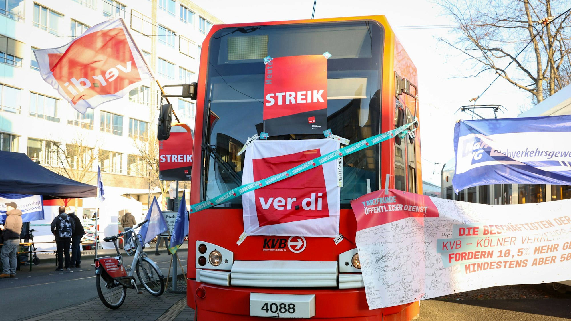 Bereits am 14.2. wurde die KVB bestreikt.