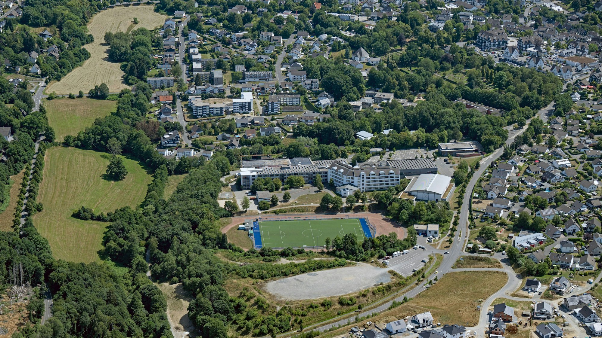 Blick aus der Luft auf Nümbrecht.