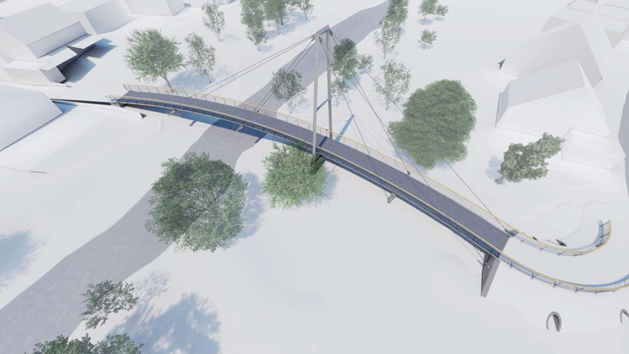 FVisualisierung einer Brücke über einen Fluss
