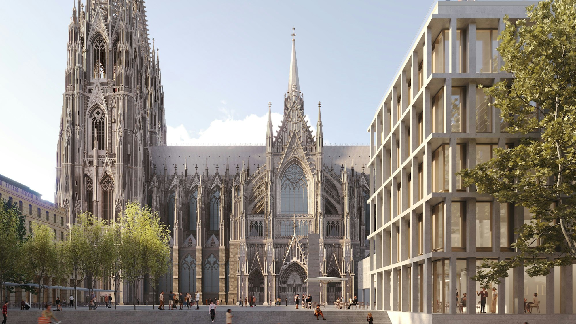 Die Visualisierung zeigt, wie die Historische Mitte Kölns in wenigen Jahren aussehen soll.