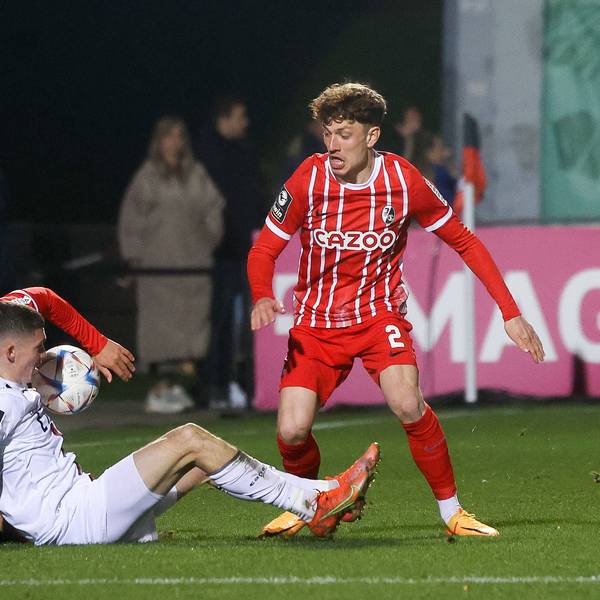 Philipp Treu Freiburg 2 und Niklas May Koeln 37, Viktoria Koeln vs. SC Freiburg II, 3. Liga, Fussball, 24. Spieltag, 27.02.2023 DFL REGULATIONS PROHIBIT ANY USE OF PHOTOGRAPHS AS IMAGE SEQUENCES AND/OR QUASI-VIDEO, Viktoria Koeln vs. SC Freiburg II, 3. Liga, Fussball, 24. Spieltag, 27.02.2023 Koeln *** Philipp Treu Freiburg 2 and Niklas May Koeln 37 , Viktoria Koeln vs SC Freiburg II, 3 Liga, Football, Matchday 24, 27 02 2023 DFL REGULATES PROHIBIT ANY USE OF PHOTOGRAPHS AS IMAGE SEQUENCES AND OR QUASI VIDEO, Viktoria Koeln vs SC Freiburg II, 3 Liga, Football, Matchday 24, 27 02 2023 Koeln Copyright: xEibner-Pressefoto/JoergxNiebergax EP_JNL