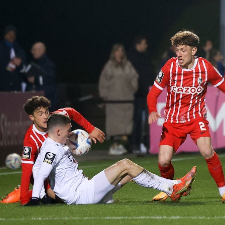 Philipp Treu Freiburg 2 und Niklas May Koeln 37, Viktoria Koeln vs. SC Freiburg II, 3. Liga, Fussball, 24. Spieltag, 27.02.2023 DFL REGULATIONS PROHIBIT ANY USE OF PHOTOGRAPHS AS IMAGE SEQUENCES AND/OR QUASI-VIDEO, Viktoria Koeln vs. SC Freiburg II, 3. Liga, Fussball, 24. Spieltag, 27.02.2023 Koeln *** Philipp Treu Freiburg 2 and Niklas May Koeln 37 , Viktoria Koeln vs SC Freiburg II, 3 Liga, Football, Matchday 24, 27 02 2023 DFL REGULATES PROHIBIT ANY USE OF PHOTOGRAPHS AS IMAGE SEQUENCES AND OR QUASI VIDEO, Viktoria Koeln vs SC Freiburg II, 3 Liga, Football, Matchday 24, 27 02 2023 Koeln Copyright: xEibner-Pressefoto/JoergxNiebergax EP_JNL