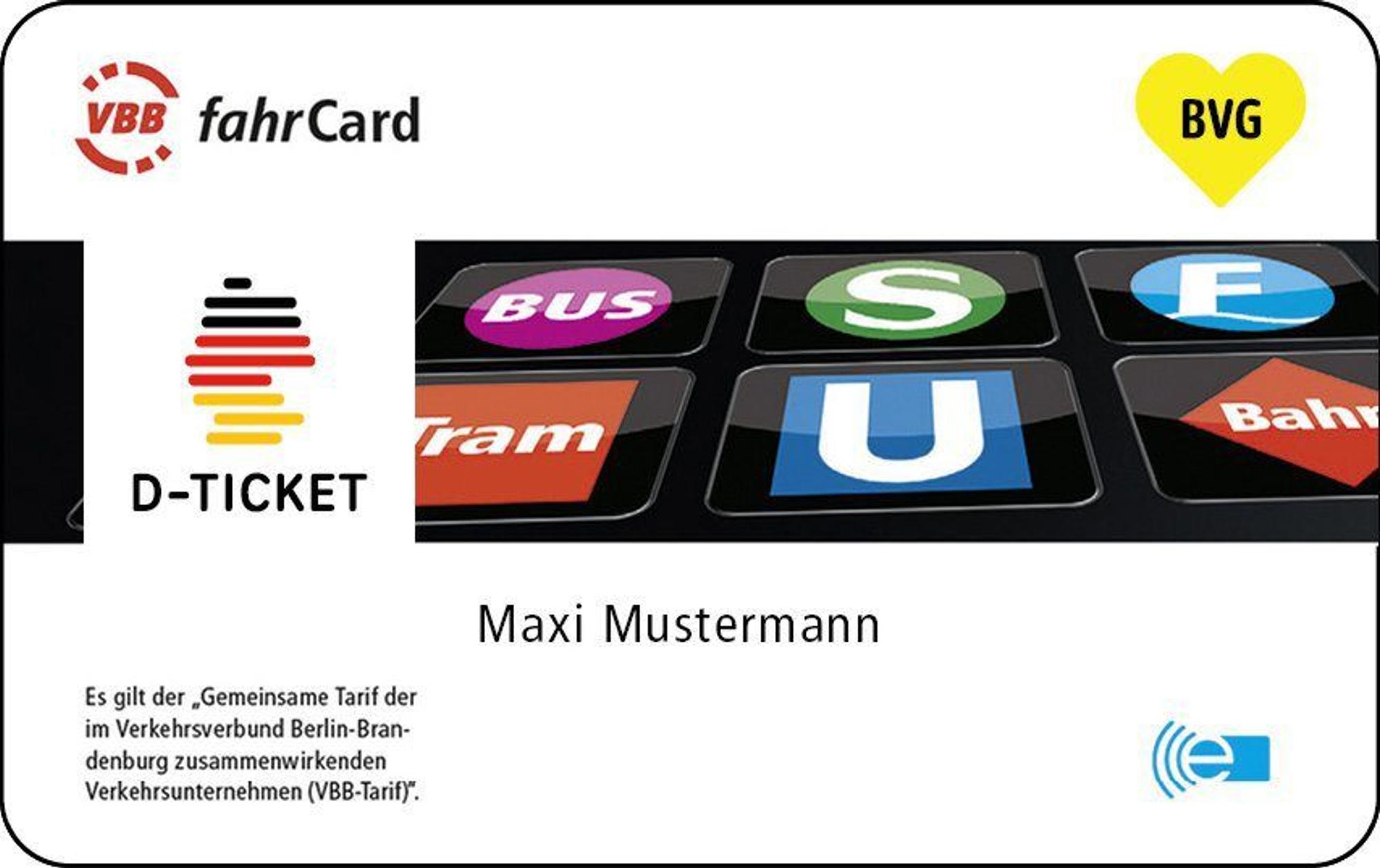 Das geplante 49-Euro-Ticket, auch Deutschlandticket genannt, in der Variante für Berlin von den Berliner Verkehrsbetrieben (BVG).