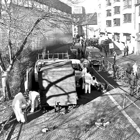 Spurensicherung nach dem Mord an Petra Nohl 1988 am Rande der Schull- und Veedelszöch