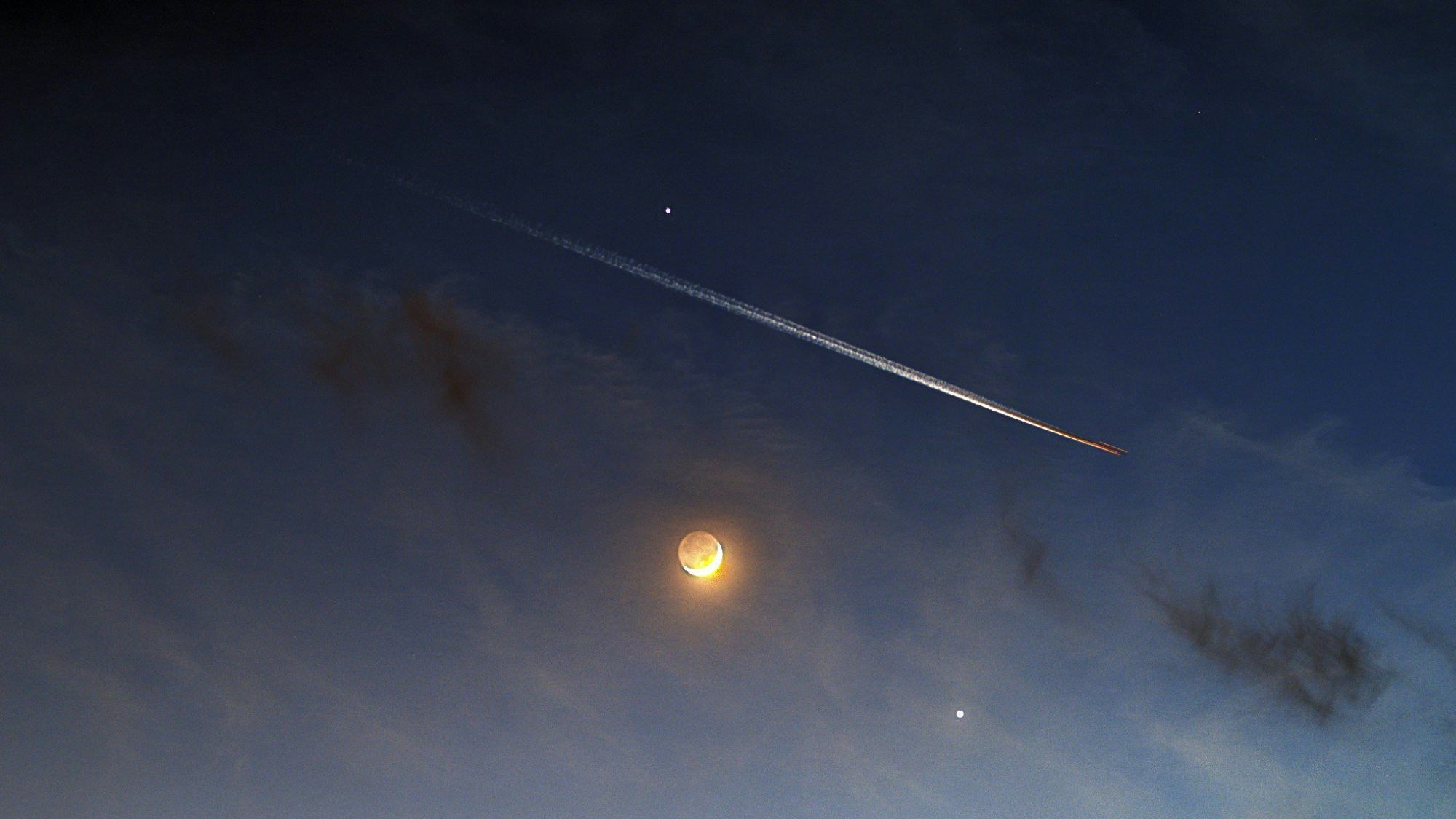 Venus und Jupiter am Abendhimmel.