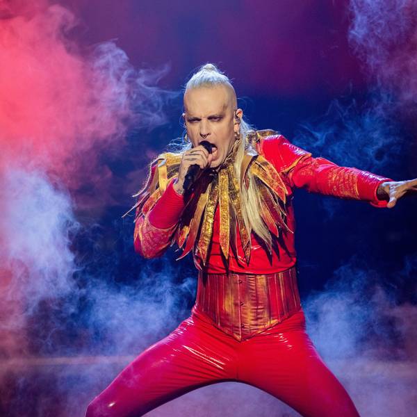 Chris Harms, Sänger von Lord Of The Lost, steht bei den Proben zu "Eurovision Song Contest 2023 - Unser Lied für Liverpool" auf der Bühne.