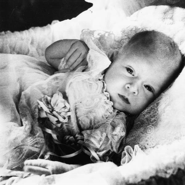 Childhood portrait of the baby Prince Charles in his basket, at Buckingham Palace, London, January 1949. (Photo by Central Press/Hulton Archive/Getty Images)