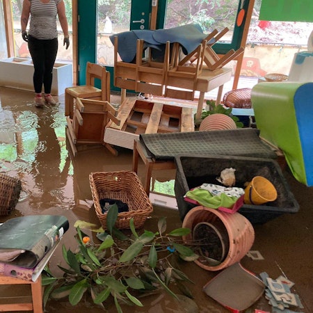 Flutschäden im Gebäude der Kita Kobolde Odenthal.