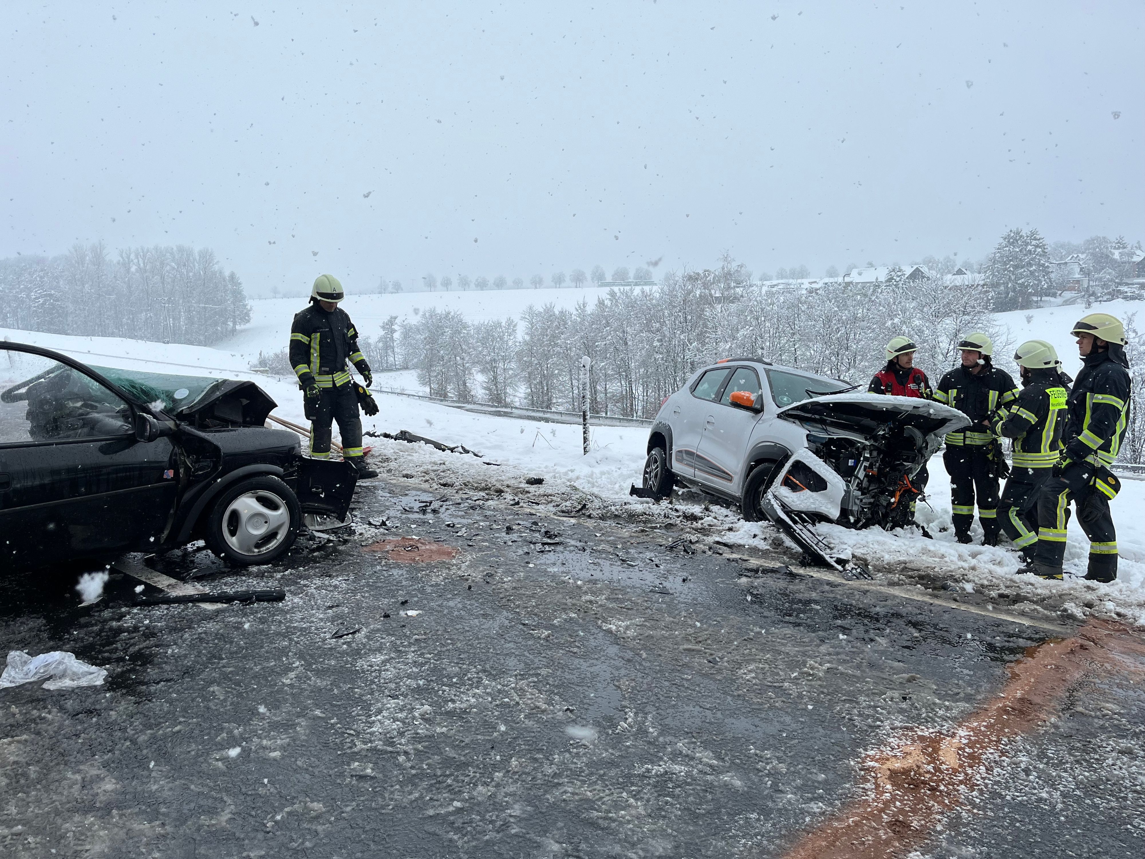 Ein Unfall im Schnee.